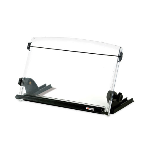 In-Line Adjustable Desktop Copyholder,150 Sheet Capacity, Plastic, Black/Clear-(MMMDH630)