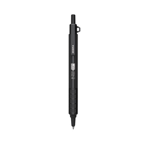 X-701 Ballpoint Pen, Retractable, Fine 0.7 mm, Black Ink, Black Barrel-(ZEB29811)