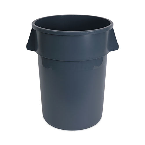 Round Waste Receptacle, 44 gal, Plastic, Gray-(BWK44GLWRGRA)
