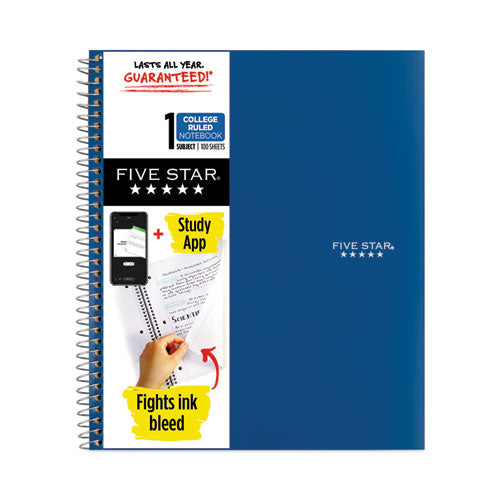 Wirebound Notebook with Two Pockets, 1-Subject, Medium/College Rule, Randomly Assorted Cover Color, (100) 11 x 8.5 Sheets-(MEA06206)