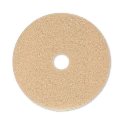 Burnishing Floor Pads, 20" Diameter, Tan, 5/Carton-(BWK4020ULT)