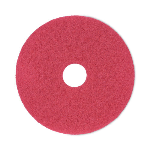 Buffing Floor Pads, 17" Diameter, Red, 5/Carton-(BWK4017RED)
