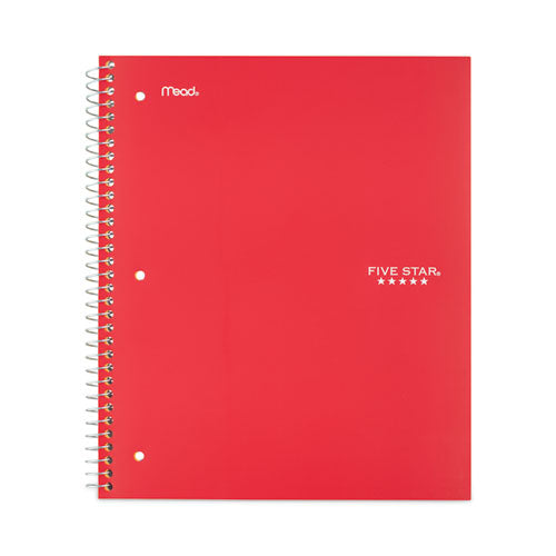 Wirebound Notebook with Two Pockets, 1-Subject, Wide/Legal Rule, Red Cover, (100) 10.5" x 8" Sheets-(MEA5200)