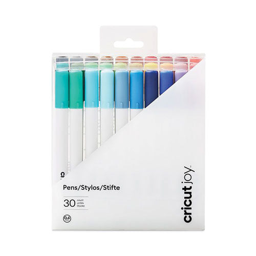 Joy Porous Point Pens, Stick, Fine 0.4 mm, Assorted Ink, White Barrel, 30/Pack-(CCU2008801)