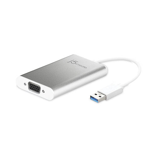 USB to VGA Adapter, 5.91", Silver/White-(JCRJUA311)