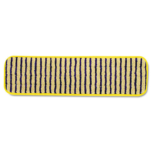 Microfiber Scrubber Pad, Vertical Polyprolene Stripes, 18", Yellow, 6/Carton-(RCPQ810YEL)