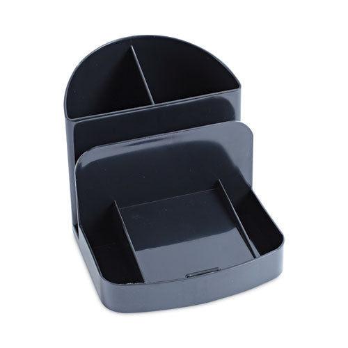 Deluxe Message Center, 6 Compartments, Plastic, 5.5 x 6.75 x 5, Black-(UNV08110)