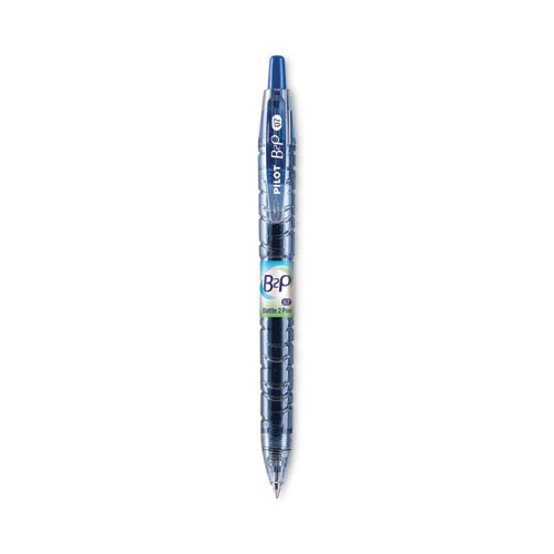 B2P Bottle-2-Pen Recycled Gel Pen, Retractable, Fine 0.7 mm, Blue Ink, Translucent Blue Barrel-(PIL31601)