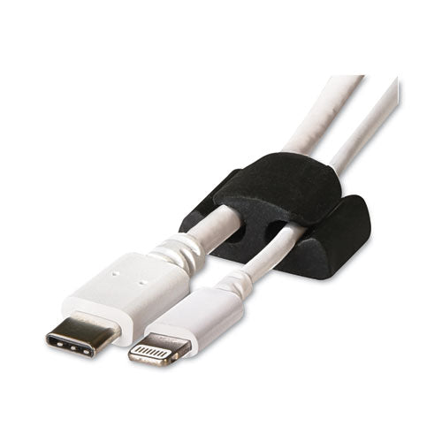 Two Channel Cable Holder, 2" x 2", Black, 6/Pack-(VOXRCCM2BKV)