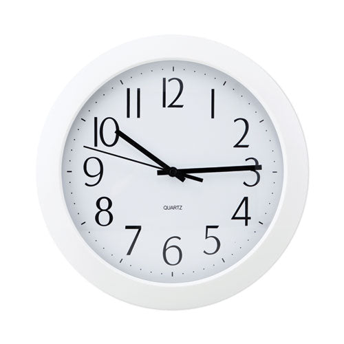 Whisper Quiet Clock, 12" Overall Diameter, White Case, 1 AA (sold separately)-(UNV10461)