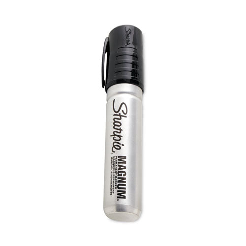 Magnum Permanent Marker, Broad Chisel Tip, Black, Dozen-(SAN44001BX)