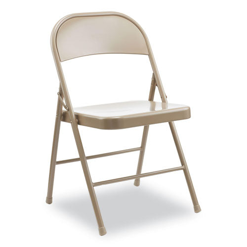 Armless Steel Folding Chair, Supports Up to 275 lb, Tan Seat, Tan Back, Tan Base, 4/Carton-(ALECA945)