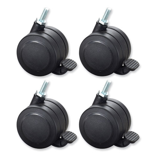 Hard Floor Casters for AlphaBetter Desks, 2.5" Wheel, Black, 4/Set-(SAF1211BL)