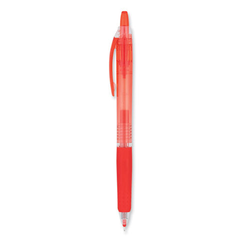 Precise Gel BeGreen Gel Pen, Retractable, Fine 0.7 mm, Red Ink, Red Barrel, Dozen-(PIL15003)
