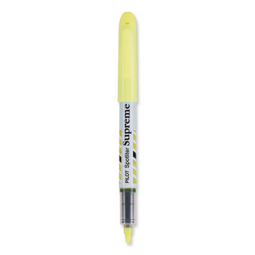 Spotliter Supreme Highlighter, Fluorescent Yellow Ink, Chisel Tip, Yellow/White Barrel, Dozen-(PIL16008)