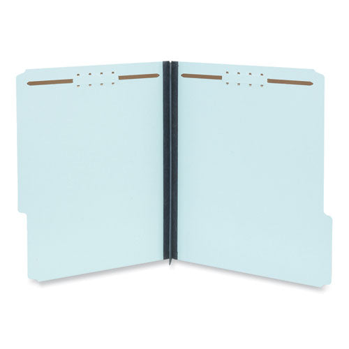 Top Tab Classification Folders, 2" Expansion, 2 Fasteners, Letter Size, Light Blue Exterior, 25/Box-(UNV10401)