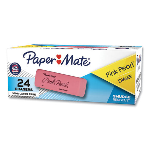 Pink Pearl Eraser, For Pencil Marks, Rectangular Block, Medium, Pink, 24/Box-(PAP70520)
