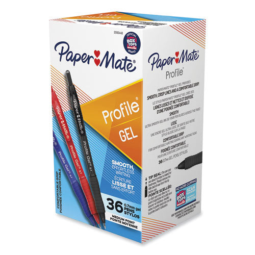 Profile Gel Pen, Retractable, Medium 0.7 mm, Assorted Ink and Barrel Colors, 36/Pack-(PAP2095446)