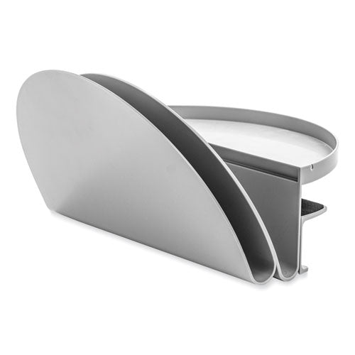 Standing Desk File Organizer, 2 Sections, Letter Size, 12 x 9.69 x 7.11, Gray-(DEF400003)