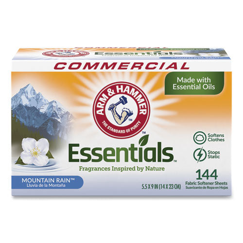 Essentials Dryer Sheets, Mountain Rain, 144 Sheets/Box-(CDC3320000102BX)