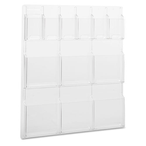 Reveal Clear Literature Displays, 12 Compartments, 30w x 2d x 34.75h, Clear-(SAF5606CL)