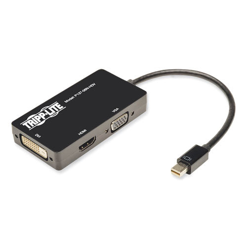 Keyspan Mini DisplayPort to VGA/DVI/HDMI All-in-One Adapter/Converter, Thunderbolt 1 and 2, 6"-(TRPP13706NHDV)