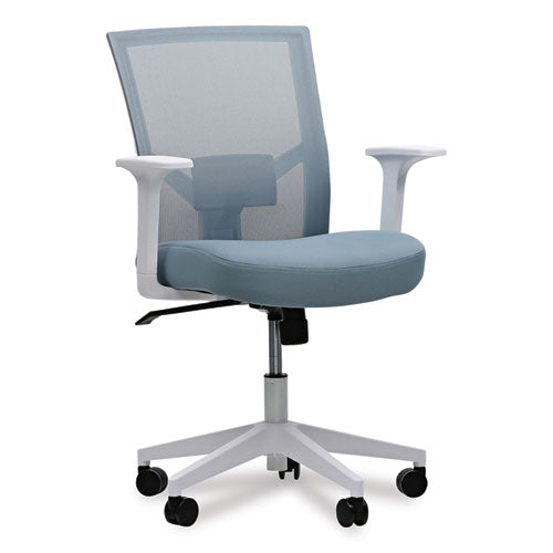 Mesh Back Fabric Task Chair, Supports Up to 275 lb, 17.32" to 21.1" Seat Height, Seafoam Blue Seat/Back-(ALEWS42B77)