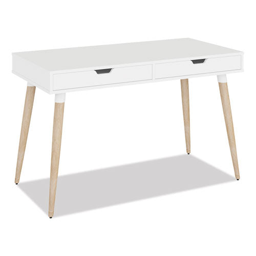 Scandinavian Writing Desk, 47.24" x 23.62" x 29.53", White/Beigewood-(ALEWSS4824WB)