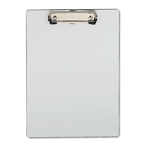Plastic Brushed Aluminum Clipboard, Portrait Orientation, 0.5" Clip Capacity, Holds 8.5 x 11 Sheets, Silver-(UNV40303)