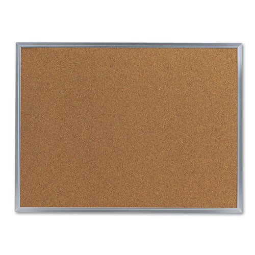 Cork Bulletin Board, 24 x 18, Natural Surface, Aluminum Frame-(UNV43612)