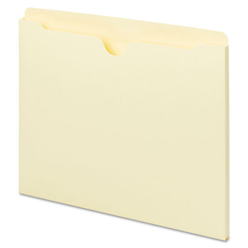 Deluxe Manila File Jackets with Reinforced Tabs, Straight Tab, Letter Size, Manila, 100/Box-(UNV73300)