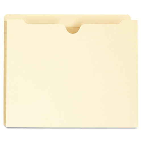 Deluxe Manila File Jackets with Reinforced Tabs, Straight Tab, Letter Size, Manila, 50/Box-(UNV73500)