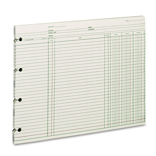 Accounting Sheets, 9.25 x 11.88, Green, Loose Sheet, 100/Pack-(WLJGN2D)