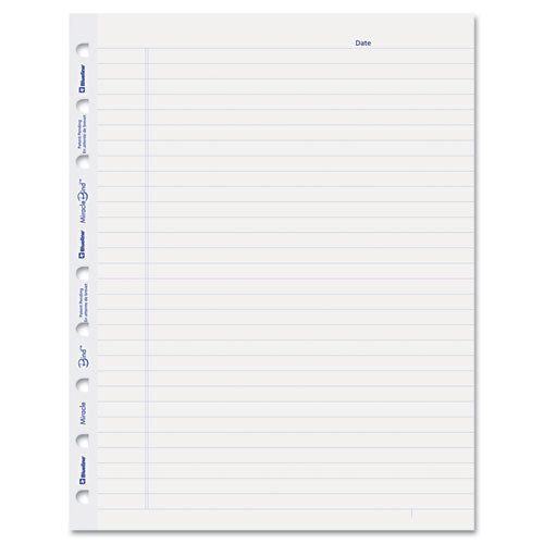 MiracleBind Ruled Paper Refill Sheets for all MiracleBind Notebooks and Planners, 9.25 x 7.25, White/Blue Sheets, Undated-(REDAFR9050R)