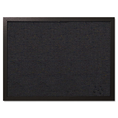 Designer Fabric Bulletin Board, 24 x 18, Black Surface, Black MDF Wood Frame-(BVCFB0471168)