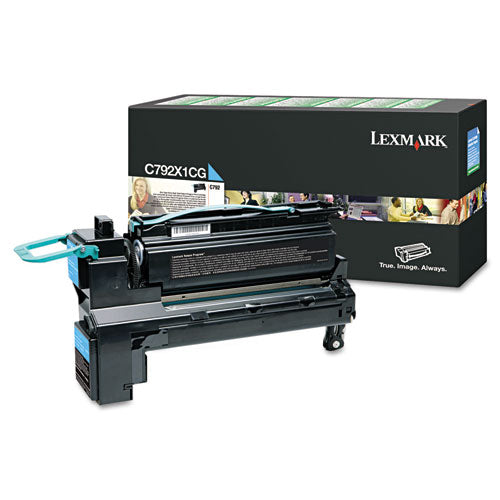 C792X1CG Return Program Extra High-Yield Toner, 20,000 Page-Yield, Cyan-(LEXC792X1CG)