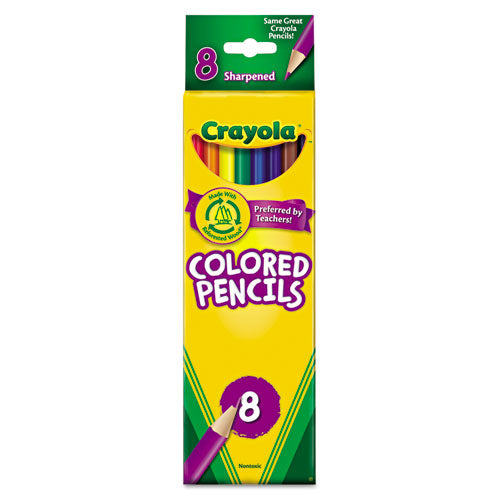 Long-Length Colored Pencil Set, 3.3 mm, 2B (#1), Assorted Lead/Barrel Colors, 8/Pack-(CYO684008)