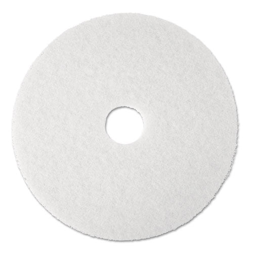 Low-Speed Super Polishing Floor Pads 4100, 19" Diameter, White, 5/Carton-(MMM08483)