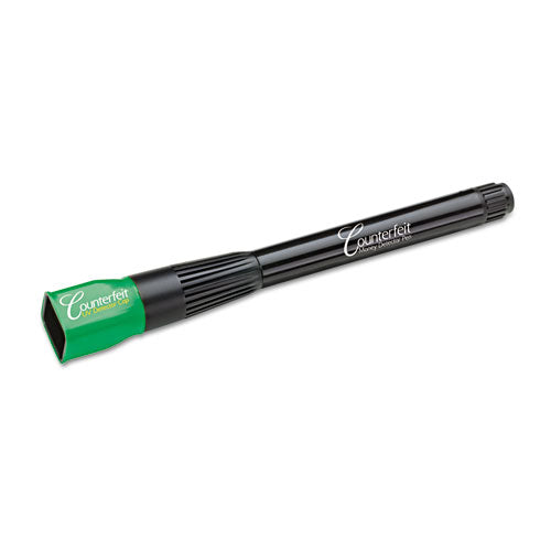 Smart Money Counterfeit Detector Pen with Reusable UV LED Light, U.S. Most Foreign Currencies, Black-(DRI351UVB)