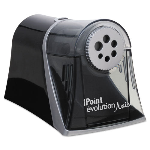 iPoint Evolution Axis Pencil Sharpener, AC-Powered, 5 x 7.5 x 7.25, Black/Silver-(ACM15509)