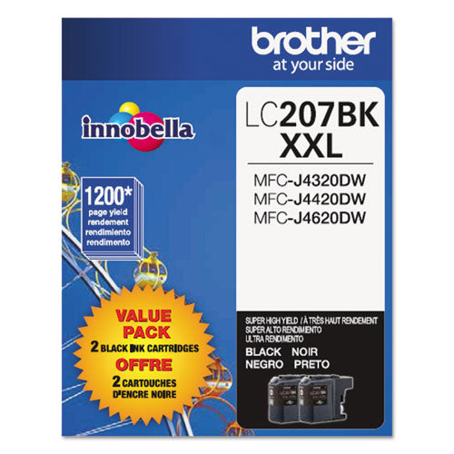 LC2072PKS Innobella Super High-Yield Ink, 1,200 Page-Yield, Black, 2/Pack-(BRTLC2072PKS)