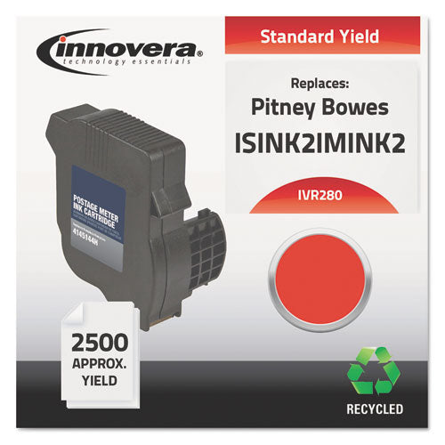 Remanufactured Red Postage Meter Ink, Replacement for IM-280 (ISINK2IMINK2), 2,500 Page-Yield-(IVR280)