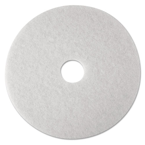 Low-Speed Super Polishing Floor Pads 4100, 24" Diameter, White, 5/Carton-(MMM08488)