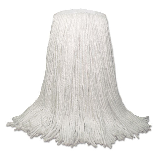 Banded Rayon Cut-End Mop Heads, White, 20 oz, 1 1/4" Headband, White, 12/Carton-(BWKRM30020)