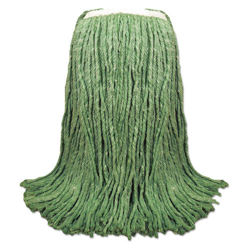 Cut-End Yarn Mop Head, Green, 1 1/4" Headband, 12/Carton-(BWK8024G)