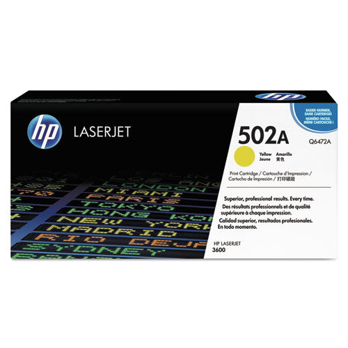 HP 502A, (Q6472A) Yellow Original LaserJet Toner Cartridge-(HEWQ6472A)
