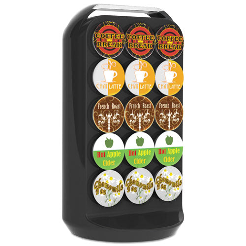 Coffee Pod Carousel, Fits 30 Pods, 6.8 x 6.8 x 12.63, Black-(EMSCRS02BLK)