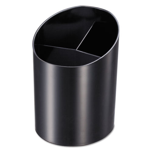 Recycled Big Pencil Cup, Plastic, 4.25 x 4.5 x 5.75, Black-(OIC26042)