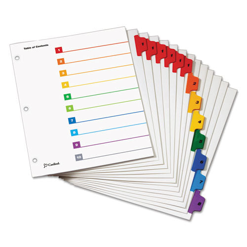 OneStep Printable Table of Contents and Dividers, 8-Tab, 1 to 8, 11 x 8.5, White, 6 Sets-(CRD60828)