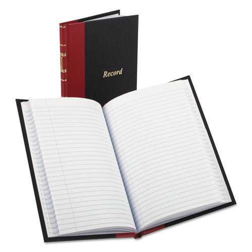 Record and Account Book with Red Spine, Custom Rule, Black/Red/Gold Cover, 7.5 x 5 Sheets, 144 Sheets/Book-(BOR96304)